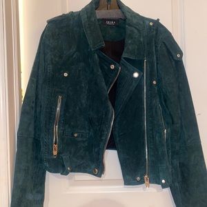 Emerald Green Faux Suede Jacket
